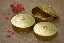 Ahar ✽ Brass ~ Dabro | Biggest -5.8" x 5.8" x 3" { Set of three }